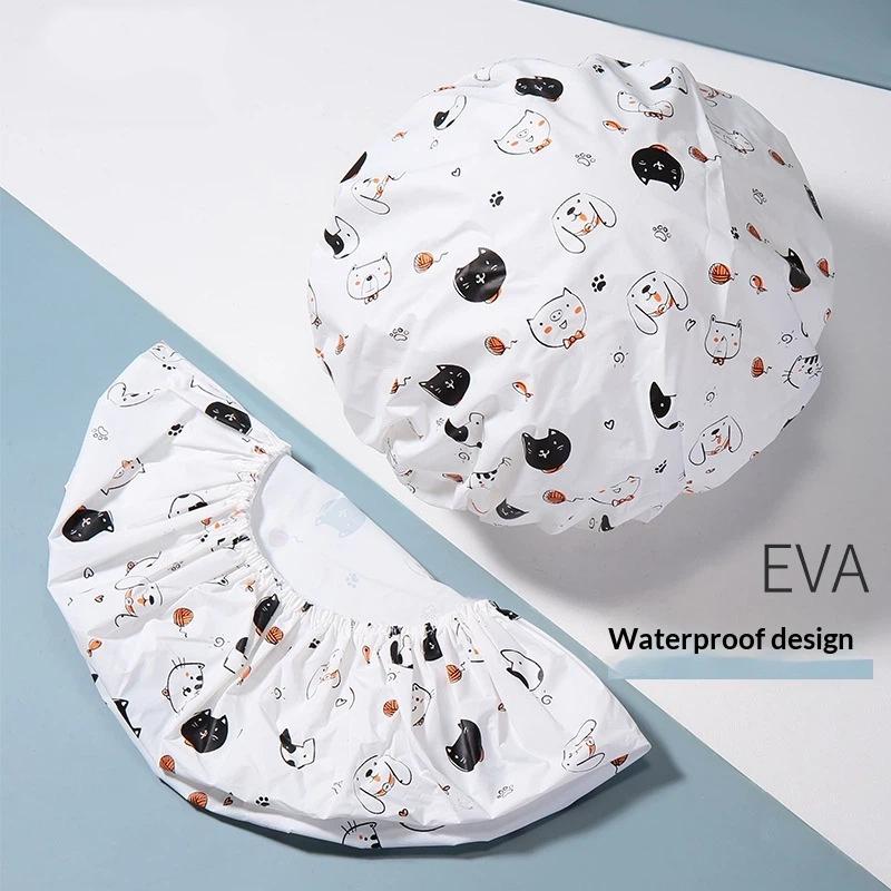 Waterproof Shower Caps - 100% Waterproof Thickened Single-Layer Head Cover For Women'S Hair Protection