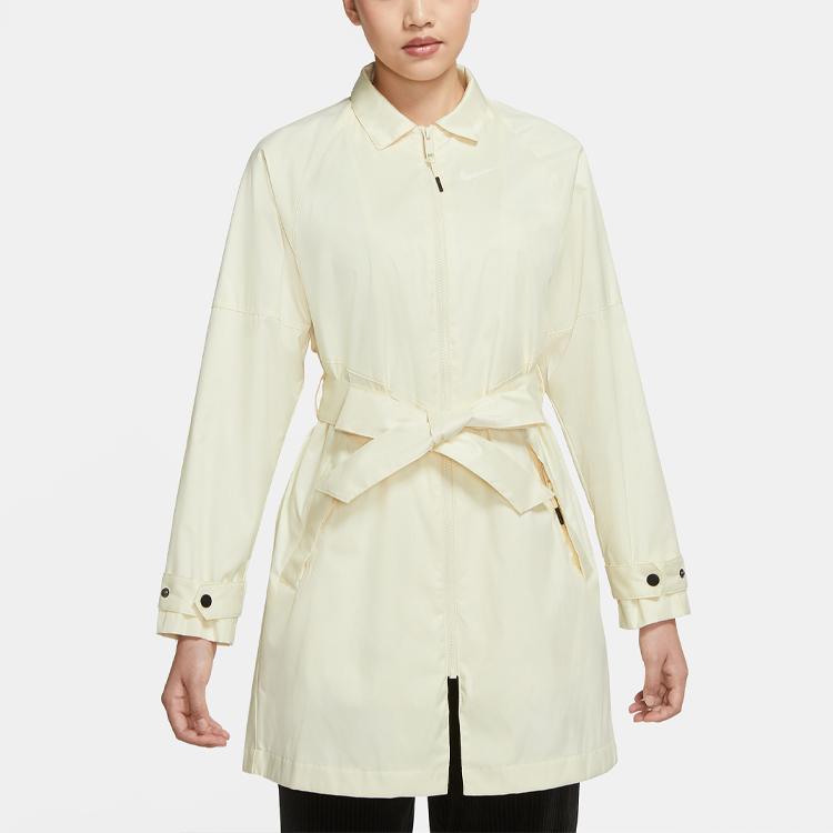 Nike Nsw Windrunner Trench Sport Casual con Cintura Antivento Lunghezza Media Giacca Tessuta Giacca da Donna Latte di Cocco CZ8975-113