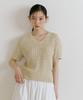 Lingseoul V-Neck Cable Knit Top-Beige