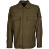 Solid Color Polo Collar Long Sleeve Single Breasted Jacket Men Jacket Olive-Green 8115120F4-V0054