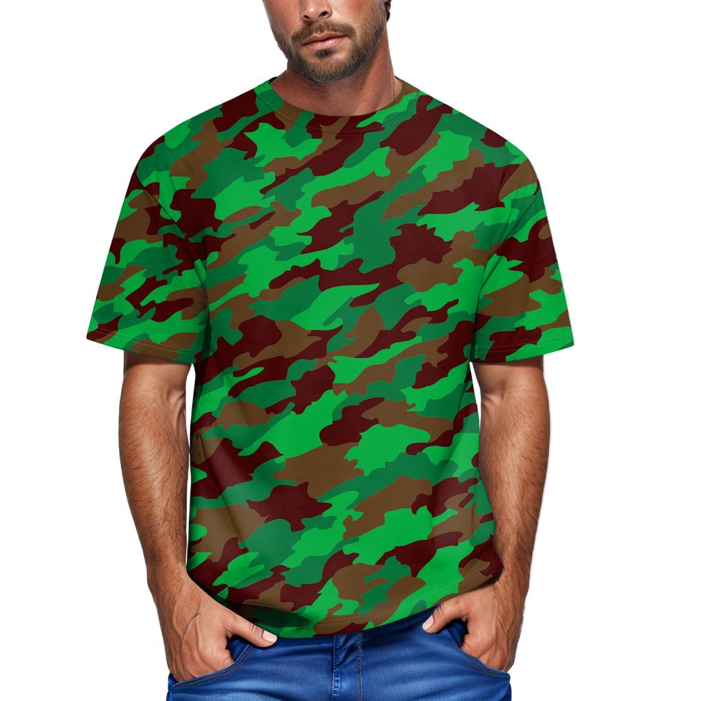 Herrenmode Bedrucktes Rundhals-Kurzarm-T-Shirt