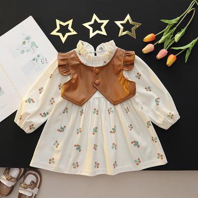 Foreign Trade Girls Christmas Knitted Sweater Dress Long Sleeved  Princess Skirt