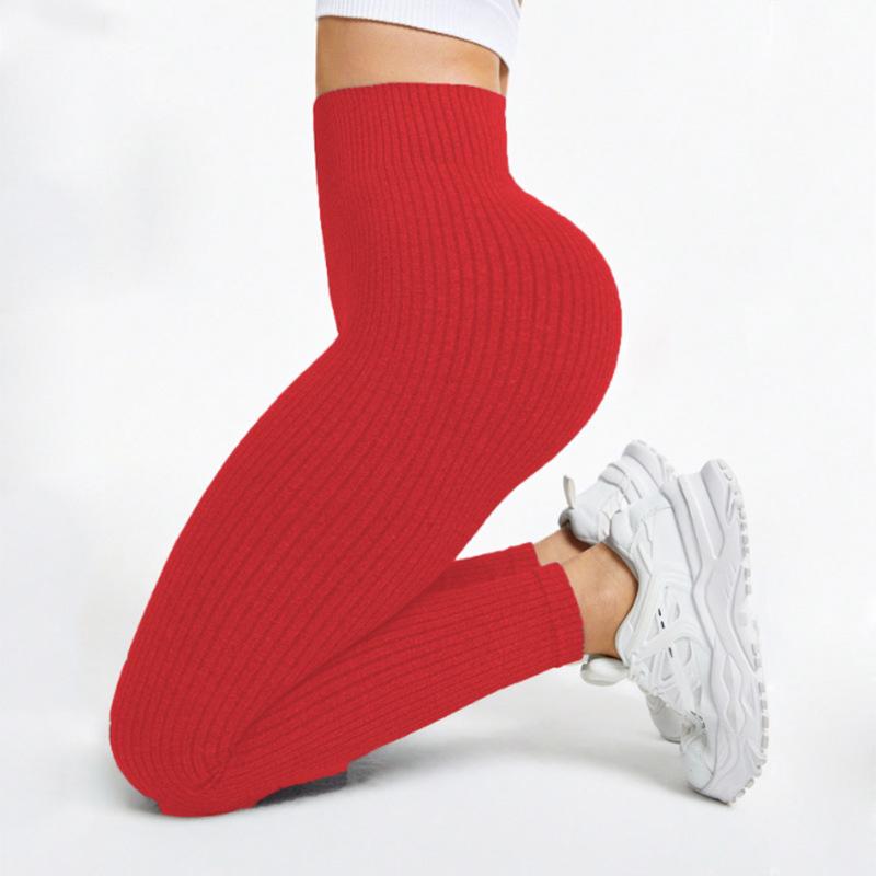 Europeiska & Amerikanska Högmidjade Randiga Yoga Byxor med Magekontroll - Dam Fitness & Löpning Leggings