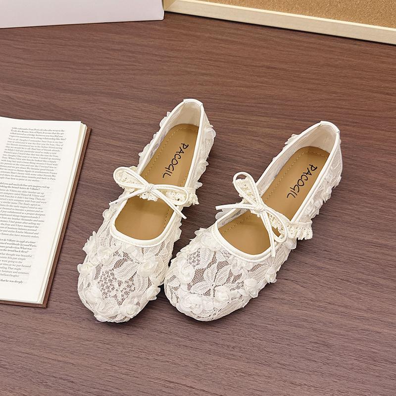 Fashion Floral Embroider Mesh Mary Janes Shoes Women Trasparent Elegant Flats Shoes Ladies Casual Summer Breathable Loafers Footwear