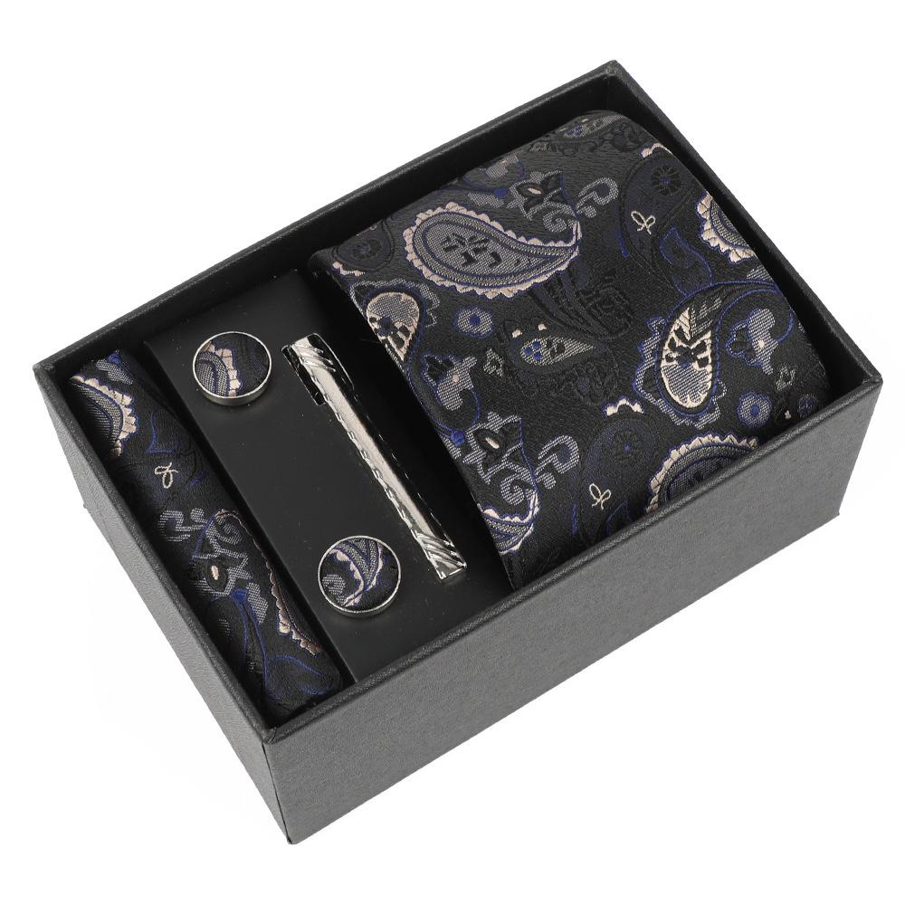 Heren Paisley Jacquard Stropdas met Cadeaubox - Elegante 8CM Cashew Design