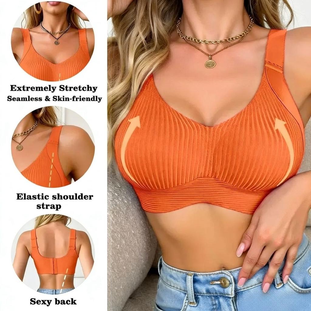 Women's Plus Size Full Coverage Bra - Minimizes Large Busts, Provides Strong Support, Ribbed Surface, Full-coverage Removable Pads, Lingerie