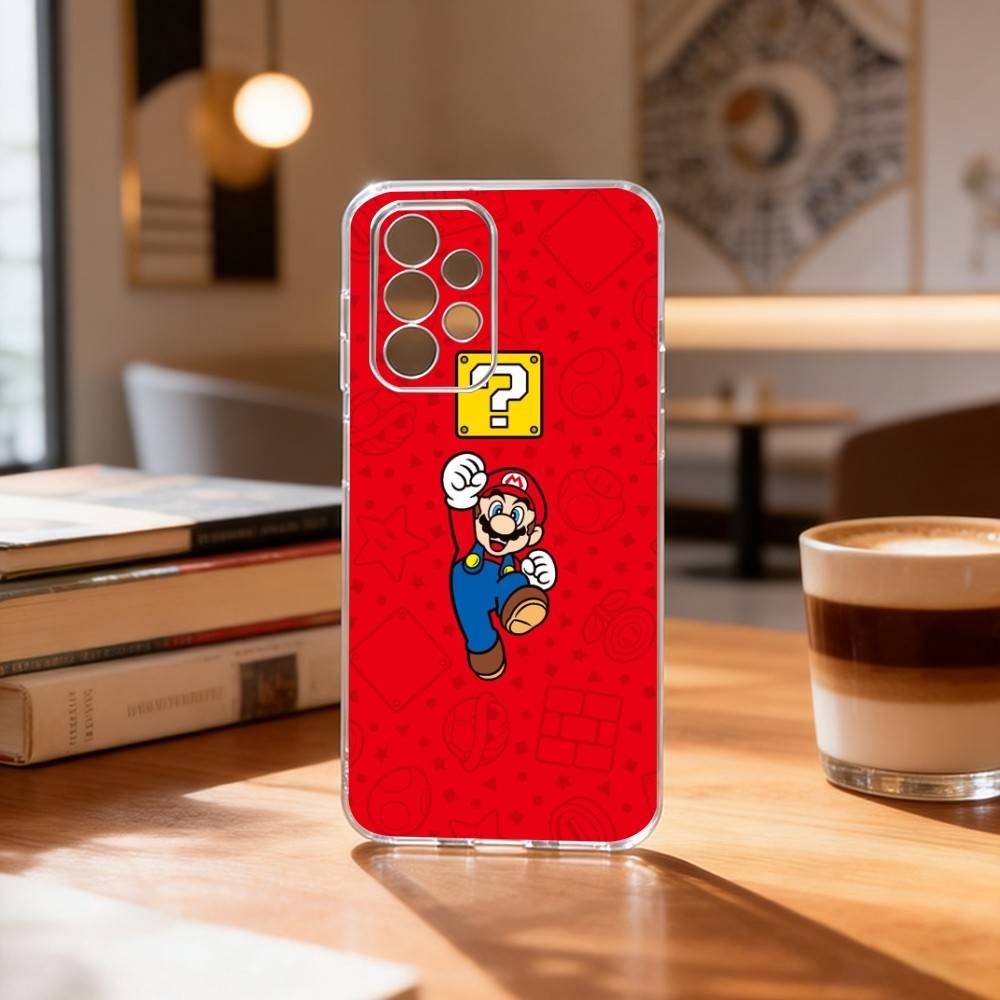 

cartoon Super M-MarioS Bros Phone Case For Samsung S25,S24,S21,S22,S23,S30,Ultra,S20,Plus,Fe Transparent Cover Samsung S305G