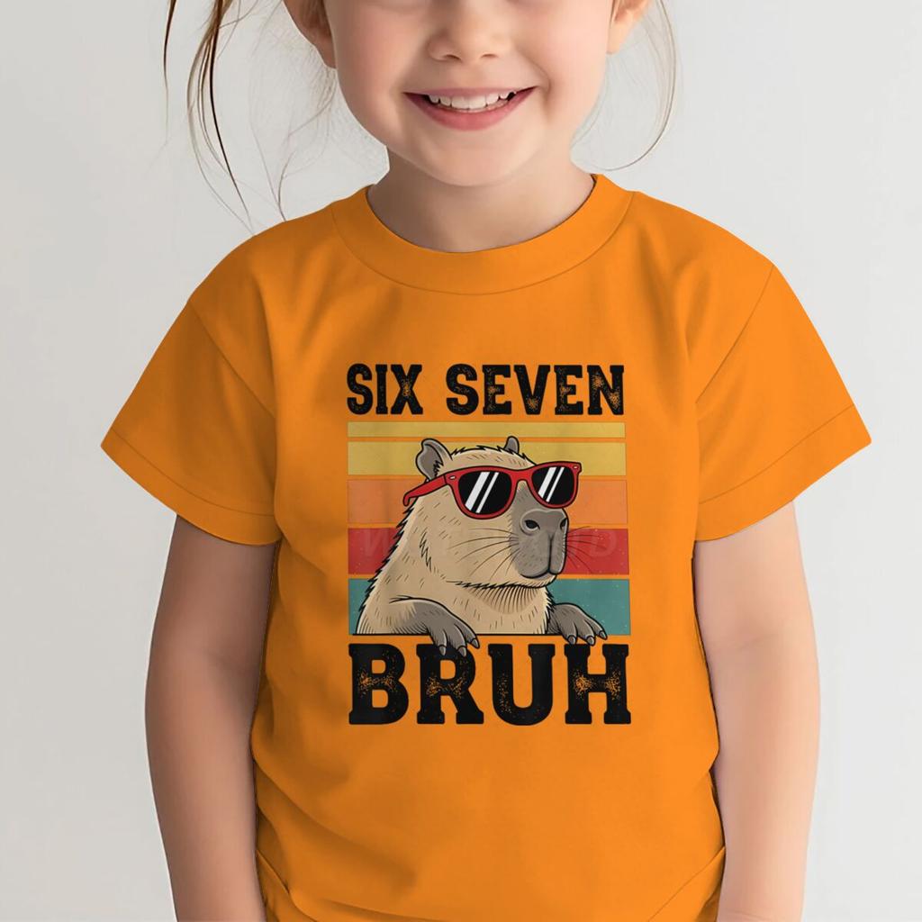 Fashion Kids T-Shirt Six Seven 67 Meme Graphic Print Boy and Girl Tees Top Summer Short Sleeve O Neck Casual Outdoor Kids Clothing