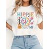 HIPPIE SOUL Letter Print T-shirt, Short Sleeve Crew Neck Casual Top for Summer & Spring, Women's Clothing