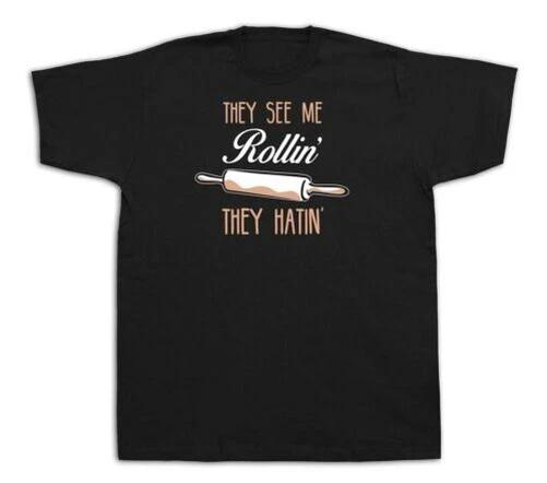 Baking master chef rollin hatin fashion T shirt tee flavour cook program gift M