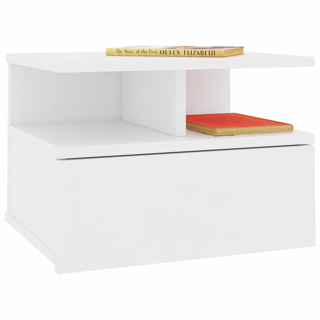 Hanging Nightstand White 40 x 31 x 27 cm Engineered Wood
