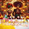 Tło Fotograficzne Dzień Zmarłych Czaszka Nagietek Meksykańska Fiesta Día De Los Muertos Dekoracja Artykuły Imprezowe Akcesoria do Studio Fotograficznego