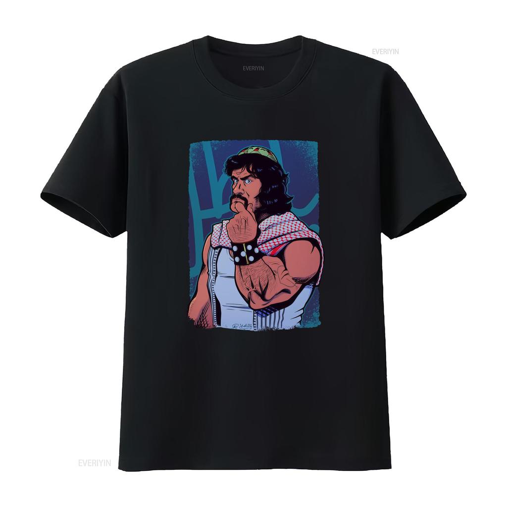 Retro Cartoon Classic Wrestler Print Casual Streetwear T Shirt vintage Washed Breathable Stylish streetwear Comfortable