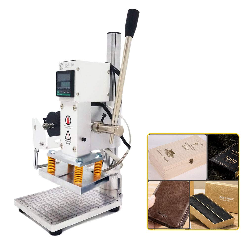 TOAUTO Folienprägemaschine Heißprägemaschine Heißprägung Branding Lederhandwerk Handgefertigt Original (L(10x13cm))