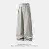 Light Luxury Old Money Belt Adjustable Drape Pants Spring Trendy Brand Straight-leg Pants Retro Loose Casual Long Pants Q