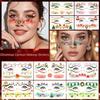 10Pcs Santa Claus Christmas Makeup Stickers Elk Face Makeup Patch  Christmas Celebration