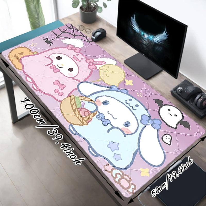 1Pc Ghostly Friends Halloween Gaming Mouse Pad Keyboard Desk Mat Non-slip Rubber Lock Edge Waterproof Computer Mousepad for Office Home Decor K1764