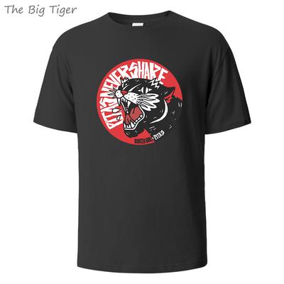 Leopard Printed Simple Design Cotton Tshirt For Men Soft Fabric Breathable Crew Neck Short Sleeve Comfort Mens Tshirt Fashion