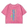 Rainbow Bear Patternprinting Female Washed Short T-Shirt Fashion Tshirt Street Tops Summer Midriff-Baring Clothes