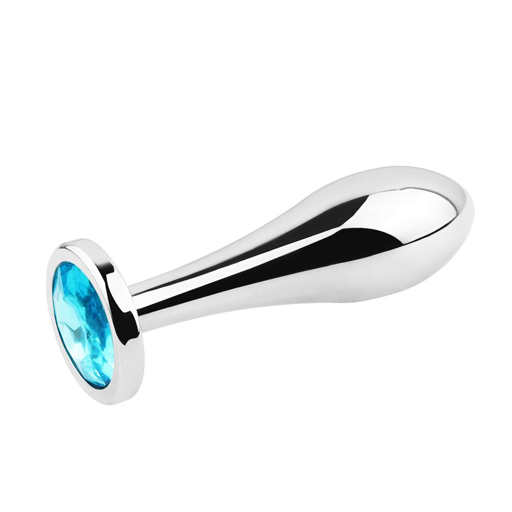 Metal Drop Anal Plug For Women Stainless Steel Three Sizes Jewel Base Butt Plug G-point Massage Adult Sex Toys Male/Famale Gay
