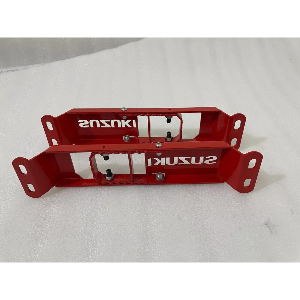 Suzuki Samurai Sierra Door Hinge Step Foot Peg Metal Foldable 2 Set Red & Black