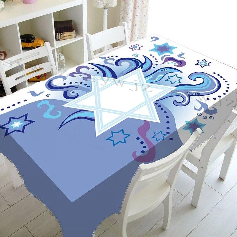 Påsk rektangel bordsduk judisk Hanukkah Davidsstjärna Bordsdekormatta Fritidshus Fest Restaurang Dekor Täckbord