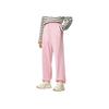 Li Ning Sports Lifestyle Series Loose Fit Cuffed Casual Versatile Knitted Sports Pants Women Bottoms Light-Pink AKLU868-7