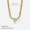 Fashion Temperament Love Stainless Steel Bracelet Necklace Set Internet Celebrity Popular Diamond-encrusted Peach Heart Jewelry Ladies Tide