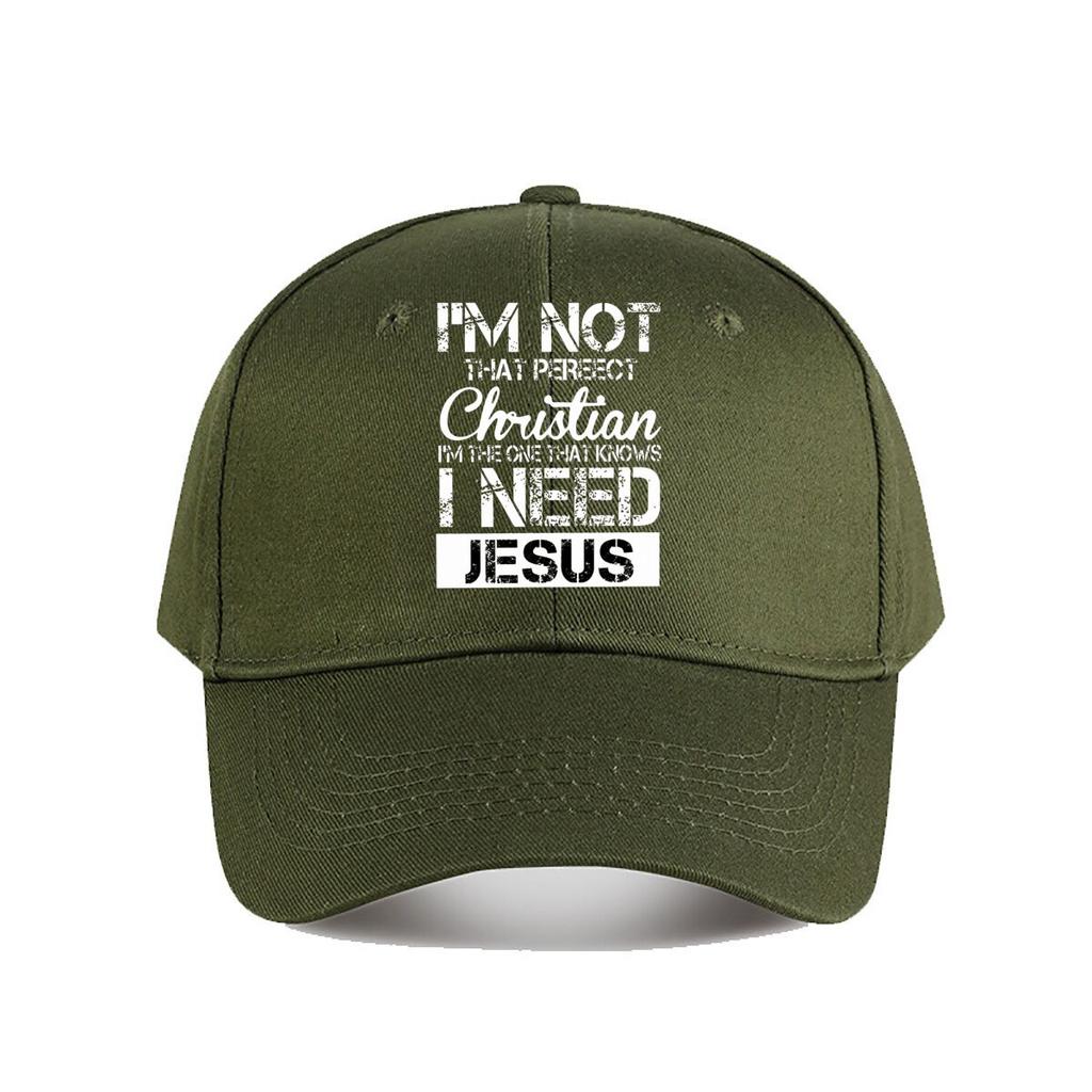 Need Jesus Distressed Typography Christian Faith Graphic Baseball Cap Fashion Unisex Sunhat Womens Outdoor Sports