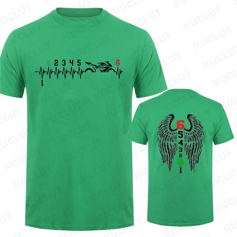 1N23456 Motorcycle Gear Biker Heartbeat Graphic Print T Shirt Men T-Shirts Summer Men's T Shirt Clothing Oversized Men Tshirt