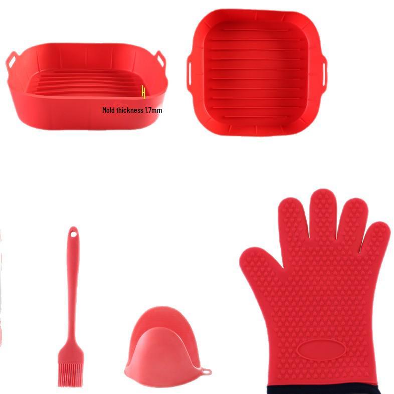 Set di Accessori Rotondi in Silicone Resistente al Calore per Friggitrice ad Aria