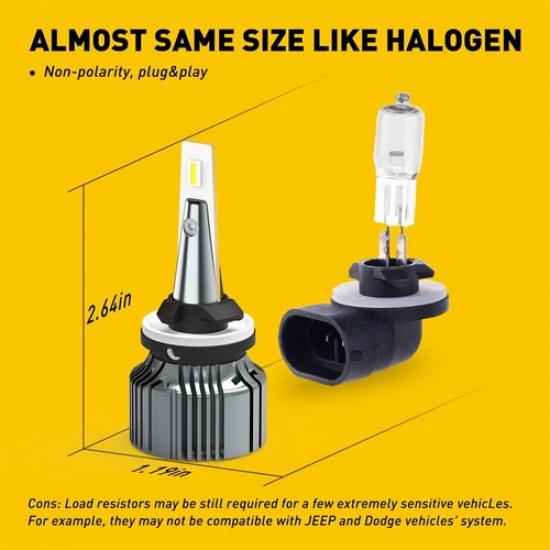 AUXITO 880 881 893 899 LED Fog Driving Light Bulb Conversion Kit 6500K White EXV