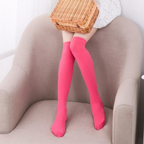 

HyunA Style Velvet Candy-Color Thigh-High Socks - Women s Japanese Student Uniform S: 30cm