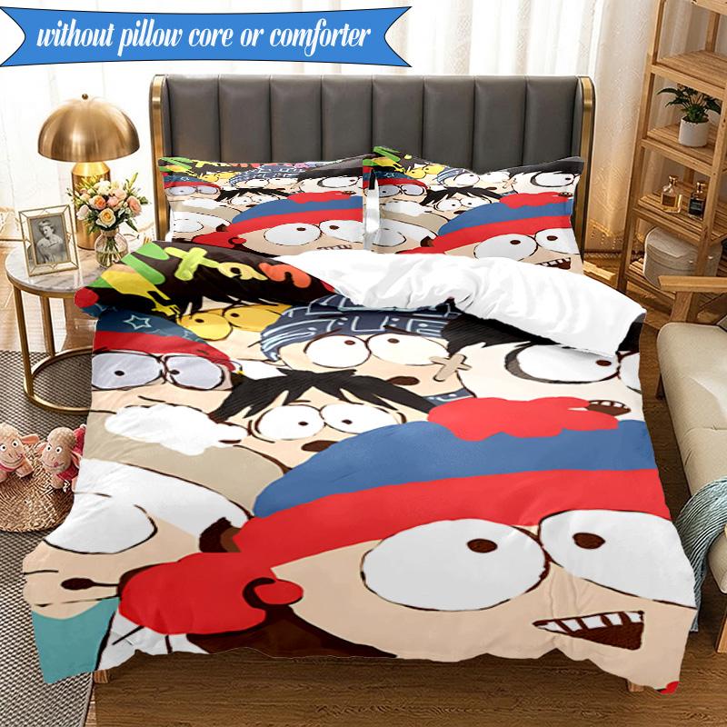 South Friends Adventure 3pcs K-pop music group Bedding set,Ideal for Bedroom, Dormitory,Including Duvet Cover And 2pcs Pillowcases,Fan gifts