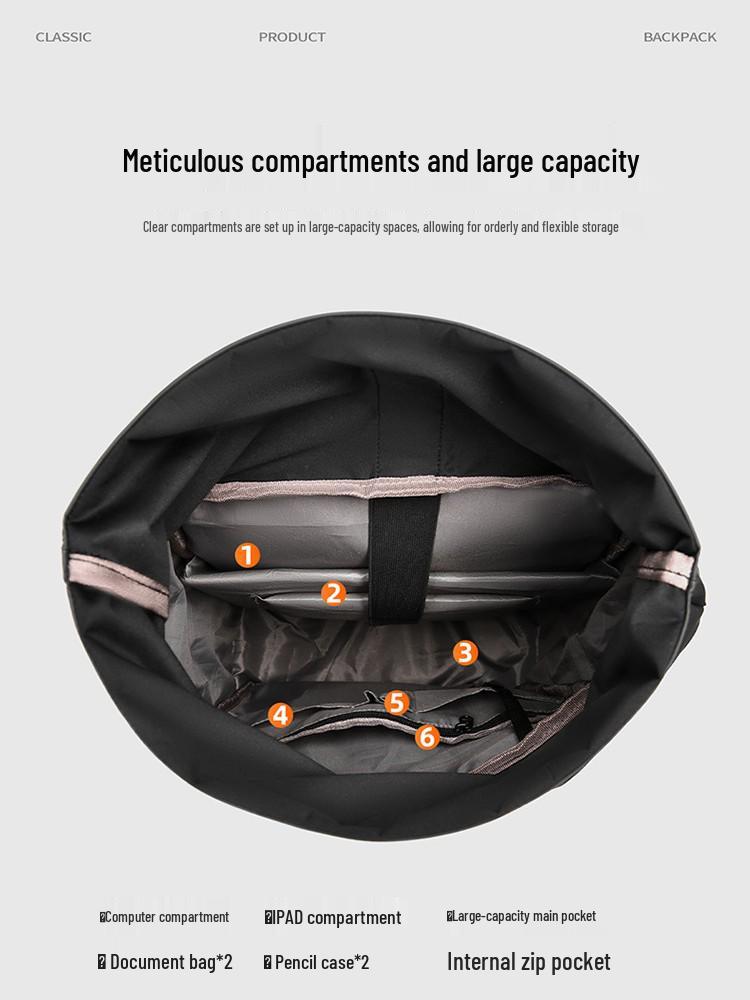 Men's Color-Blocked Roll-Top Backpack: Large Capacity & Multi-functional with Custom Logo Options