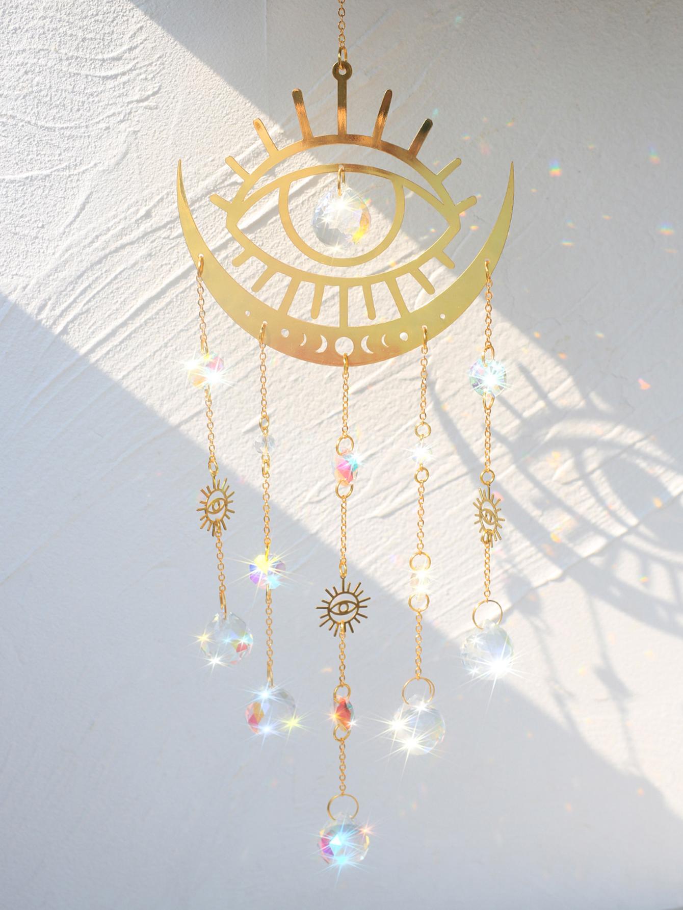 

Suncatcher Crystal Evil Eye Sun Rainbow Maker Витражное стекло Boho Украшение для окон Подвесной декор для сада Prisma