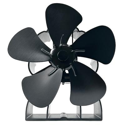Indoor Heating Solution Aluminum Heat Activated 5Blade Fan For Wood Burners Fireplaces Stove, Enhances Heat Distribution