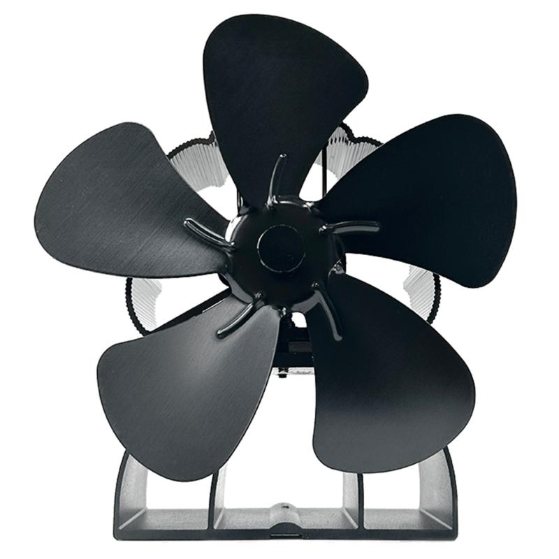 Решение для обогрева помещений Алюминиевый термоактивируемый 5-лопастной вентилятор для дровяных печей, каминов, печей, улучшает распределение тепла 1