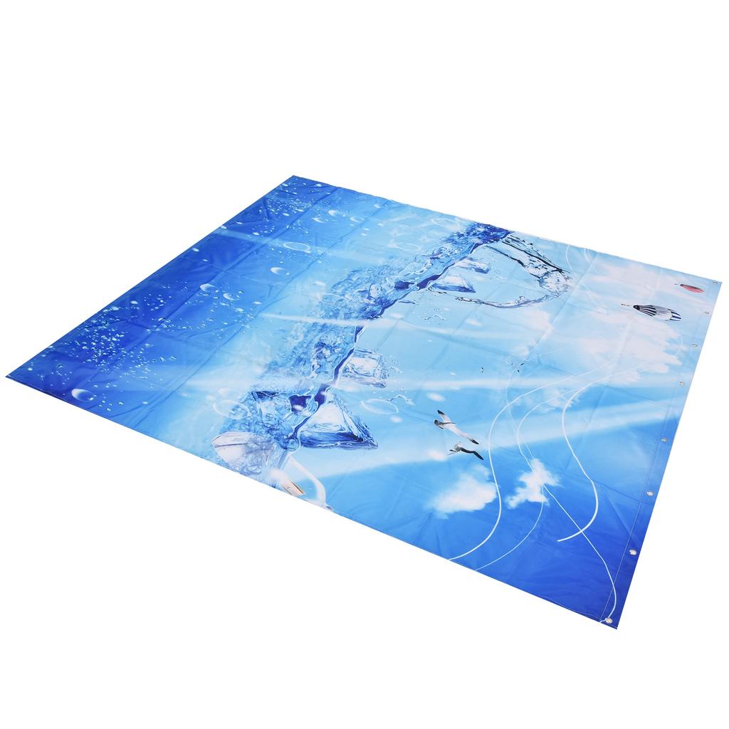 Shower Curtain Polyester Fiber Waterproof Colorful Printing with 12pcs Hook for Home Bathroom