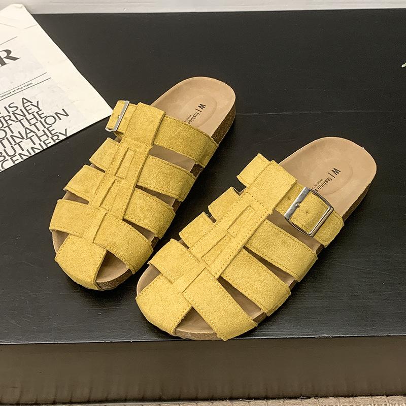 Schweinekäfigschuhe hohle Tasche Kopf Hausschuhe Damen Oberbekleidung 2025 neue Retro weichsohlige faule Ein-Pedal-Lochschuhe