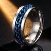 Boys Fashionable Stainless Steel Ring Does Not Fade Ins Wind Chain Rotation Rotation Decompression Titanium Steel Ring Element Ring