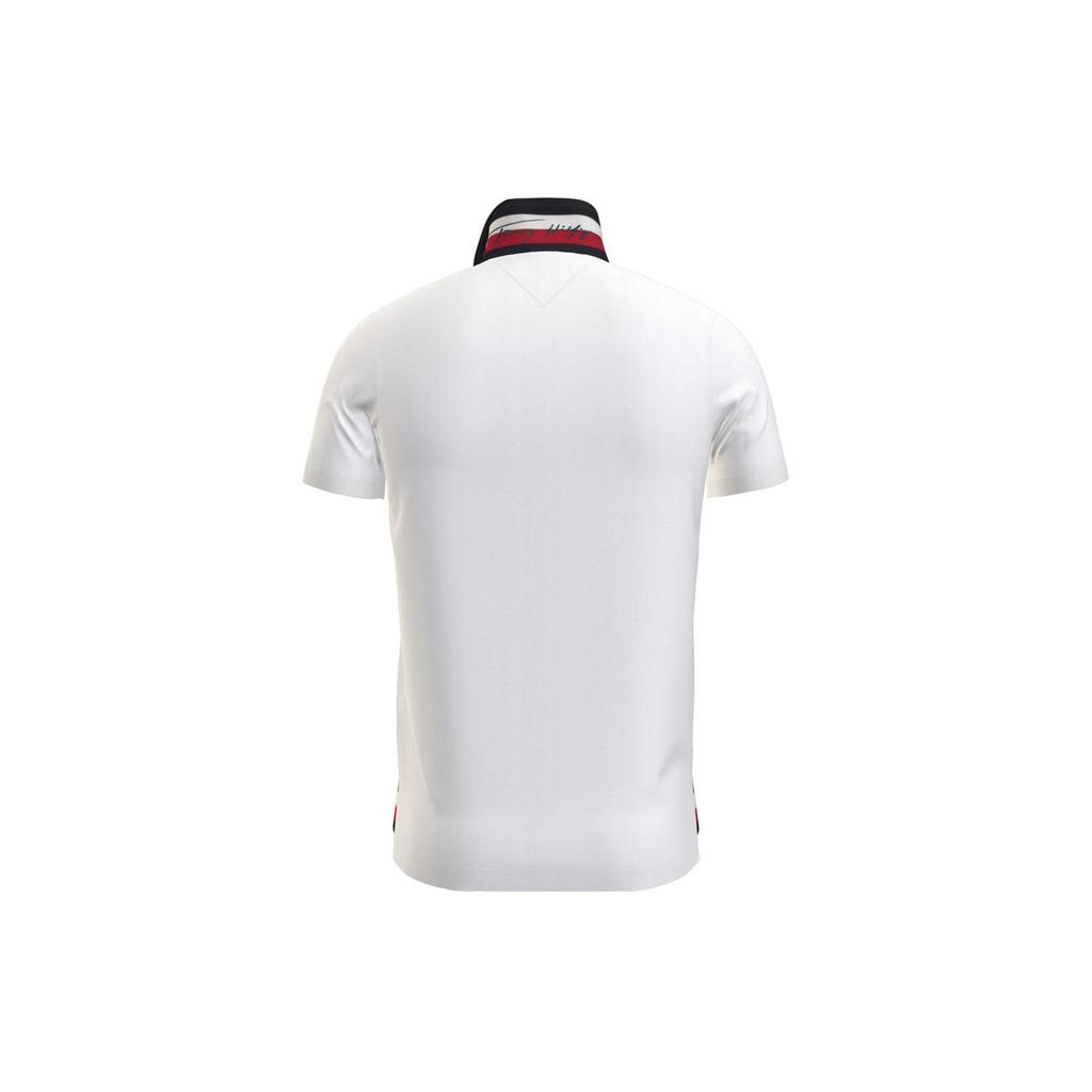 Tommy Hilfiger Tennis Outfit American Vintage Color Collar Straight Cut Short Sleeve Polo Shirt Men Polo Shirts White 78J6391-540