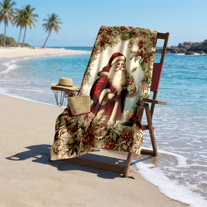 Chrismas Fashion Beach Towel: Ideal for Summer Adventures Soft, Absorbent and Quick Drying Suitable for Swimming and Bathing