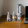 3Pcs/Set Outdoor Garden Gnome Statue Sitting Standing Butterfly Bird Mushroom Faceless Dwarf Resin Figurine Sculpture Decoration Ornament