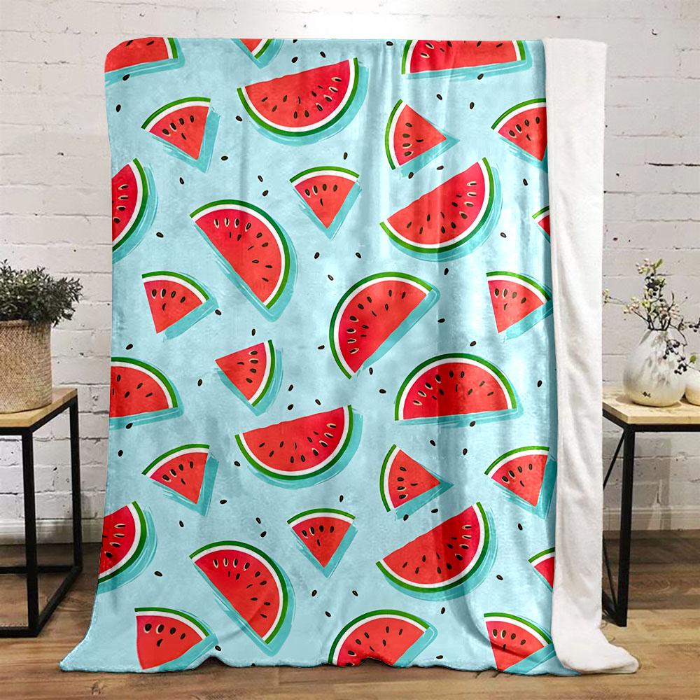 Watermelon Slices Pattern Blanket Patterned Flannel Blanket Perfect for the Bedroom Living Room, Sofa, or a Little Nap