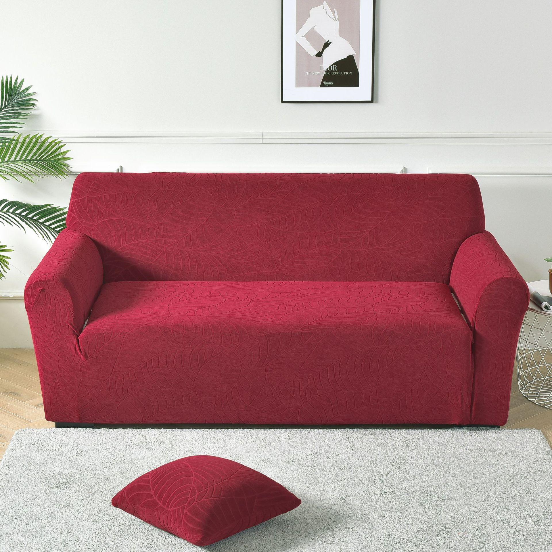 

Нове водонепроникне жаккардове еластичне чохол для дивана Чистий колір потовщений все включено чохол для дивана Чохол для подушки для дивана 190-230cm