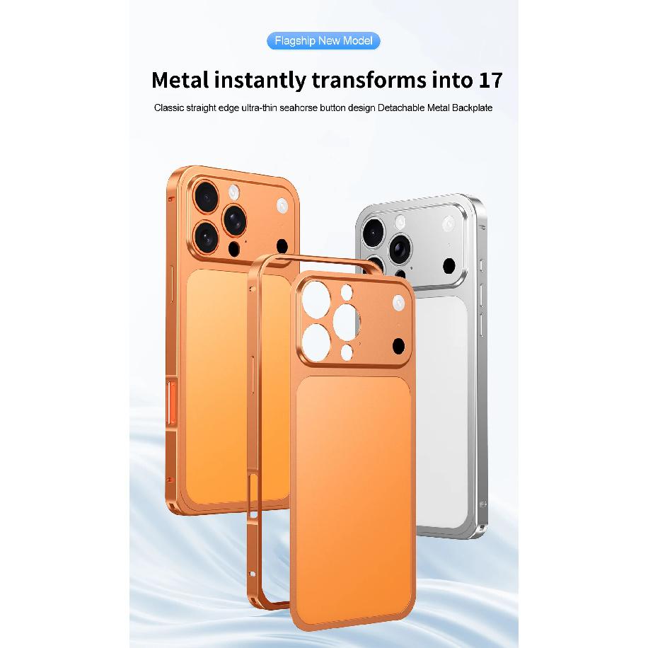 Odpinany Metalowy Tył Błyskawicznie Zmień 17 Etui Dla iPhone 16 15 14 13 Pro Max Uczucie Gołego Telefonu Osłona Obiektywu Matowa Osłona Ochronna