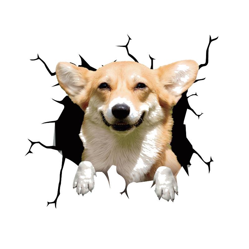 Animal Car Stickers Waterproof PVC Auto Scratch Occlude 3D Simulation Electrostatic Decal Car Window Home Decoration