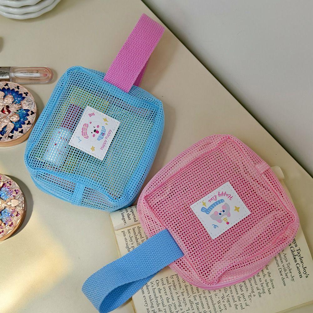 Transparent Mesh Storage Bag ID Credit Card Zipper Coin Purse Cosmetic Bag File Bag Travel Organizer Lipstick Makeup Bag Travel