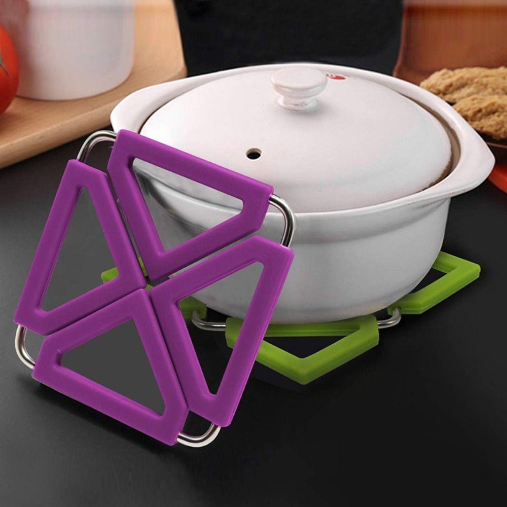 With Stainless Steel Frame Expandable Pot Mat Foldable Heat Resistant Pad  Dining Table